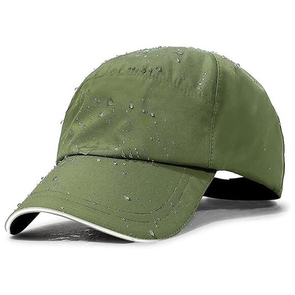 Mens Waterproof Baseball Cap Womens Rain Hat , Green